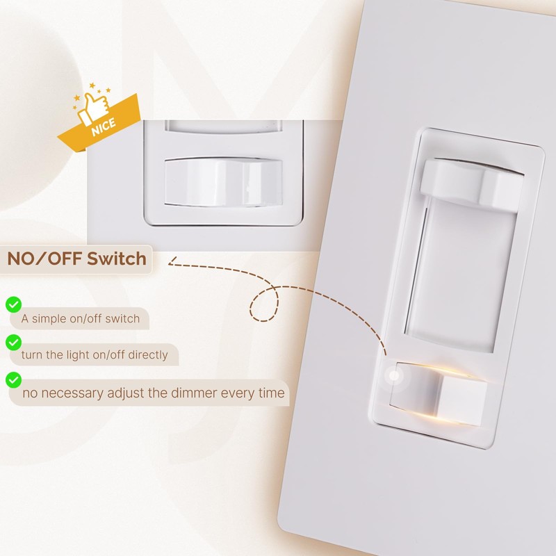 MOES Dimmer Light Switch, 3 Way & Single Pole Dimmable