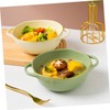 COLLBATH Decorative Ceramic Double Handle Baking Bowl for Soup and