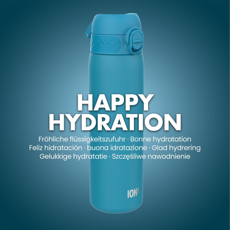 Ion8 Vacuum Insulated Steel Water Bottle, 500ml, Leak Proof, One-Finger