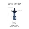 Retrospec Creations 10 Each for 1/2” Black Plastic Finial Tops