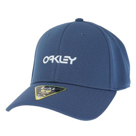 Oakley 6 Panel Stretch Metallic Hat Cap 912209-9QM Hat, Sweat Absorbent, Quick Drying (Blue/LL-L/Men's)