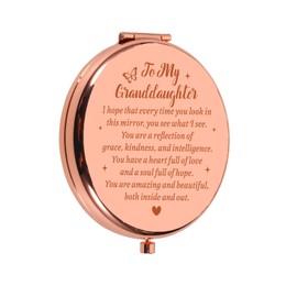 White Elephant Gifts for Women Granddaughter Birthday Gifts Stocking Stuffers for Teen Girls Adults Women Compact Mirror for Women Granddaughter Gifts from Grandma Christmas Inspirational Gifts