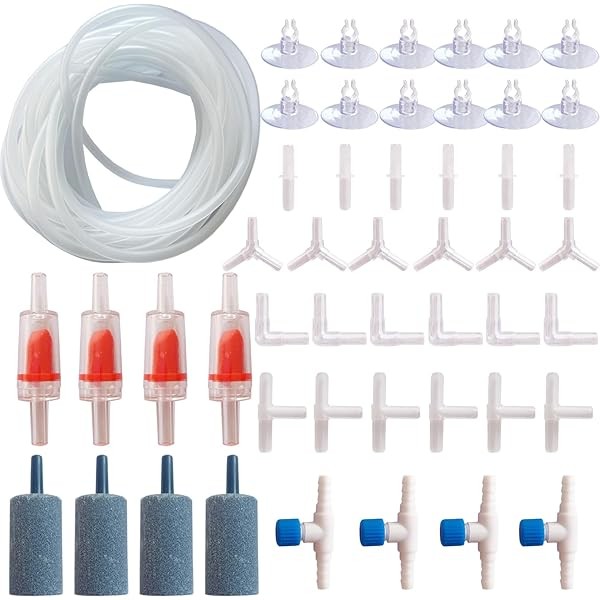 Aquarium Air Pump Accessories - Contains Airline Tubing, Control Valve,