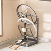 Pot Lid Organiser, 2-Tier Storage Stand with Spoon Rest, Lid