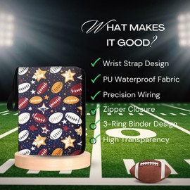 Football Card Binder 400 Pockets - Football Card Binder with Sleeves, Sports Card Binder Collectible Trading Card Albums Organizer Case Fits 400 Cards with 50 Removable Sleeves for Sports Game Cards