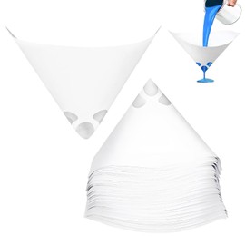 wuyaoyao 50PCS Paint Strainers, 100 Micron Paint Filter Strainer, Ultra-Fine Paper Cone Filters with Nylon Mesh, Disposable Paint Screen Funnels for Automotive Paint Spray Guns, Resin (50PCS)