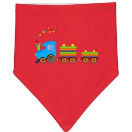 inktastic Colorful Toy Train Baby Bandana Bib Red and White 197b8