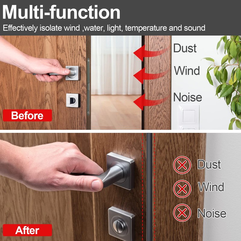 Benory New Upgrade 19.7Ft Silicone Weather Stripping Door Seal, 4-Layer