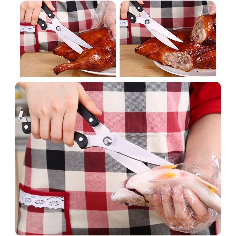 ZONADA Set of Two Kitchen Scissors Stainless Steel Poultry Shears