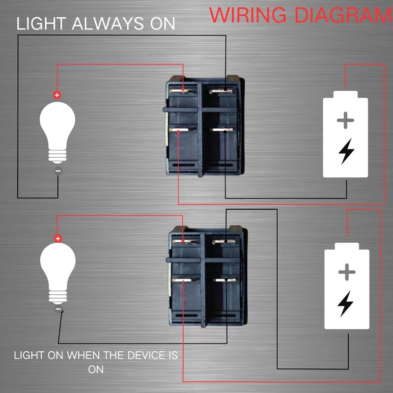 30A 250V KCD4 Rocker Switch DPST 4 Pin Green Lighted