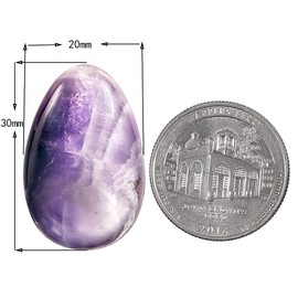 SUNYIK Pack of 4 Polished Worry Stone Crystal Eggs Decoration, Pocket Palm Healing Stone Set for Stress Reliving Chakra Reiki Meditation, Amethyst