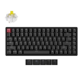 Keychron K2 75% Layout QMK Wireless and Wired Options Mechanical Keyboard Super Banana Switch, White Backlight Aluminum Frame with Shine-Through Double-Shot PBT Keycaps for Mac Windows-Version 3