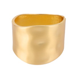 Chunky Gold Bangle Bracelet for Women, Wide Cuff Jewelry Gift Bold Statement Wrist Bangle Fashion Accessory for Weddings, Daily Wear, Dressy Events and Date Night