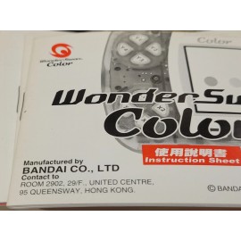 Bandai Wonderswan Color User Manual (2000, Bandai) Brand New Hong Kong Booklet Import