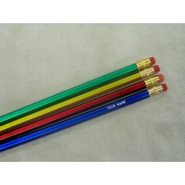 Unbranded 24 Hexagon Metallic Painted Personalized Pencils