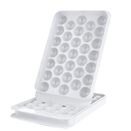 BEBIGSELLER Round Ice Tray, 1 Pack - 33 Cavities - (1 Inch Ice Sphere), White