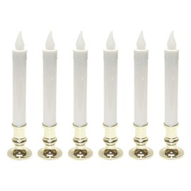 Gerson 9 inch battery operated candolier candle lamp with timer 6 pack