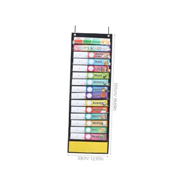 jojofuny Daily Class Schedule Pocket Chart Dual-sided Teacher Organizer Dry-eraser Cards Sturdy Material for Classroom and Office Use Flexible and Easy to Use