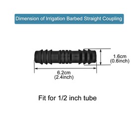 LICQIC 13 mm (1/2 Inch) Pipe/Hose Irrigation Connectors, Garden Irrigation Fittings, Soaker Hose Connectors, 8 Pcs Straight