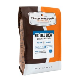 Fresh Roasted Coffee, FRC Cold Brew Decaf, 2 lb, Medium-Dark Roast, Kosher, Whole Bean