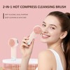 Electric Facial Cleansing Brush & Face Scrubber - 2-in-1 Heating