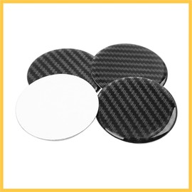 REPAIROCK 50mm Carbon Fiber Style Wheel Center Hub Cap Emblem Stickers Clear Resin 4pcs Auto Replacement Parts