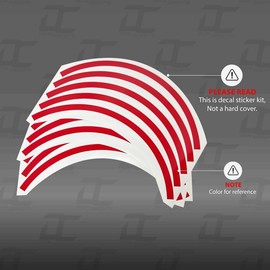 Decal Concepts Wheel Rim Lip Accent Decal Kit for Honda Grom (2017-2023) (Gloss Red Standard)