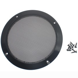 SYCZIOHU 2 Pcs 6.5 Inch Speaker Grill Steel Mesh Round Subwoofer Grill Waffle Protector Guard Speaker Cover Decorative Car Audio Grille Black