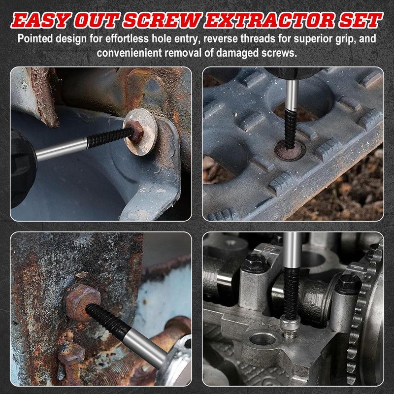 Kezidhp 6-Teiliges Profi Linksausdreher Set – Schraubenausdreher Set aus HSS