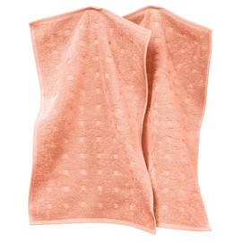 Möve Quadretti Terry Guest Towel 30 x 50 cm Apricot Pack of 2