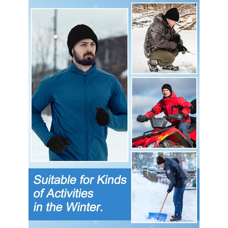 Cuffbow 5 Pcs Winter Beanie Hat Socks Wallet Touchscreen Gloves