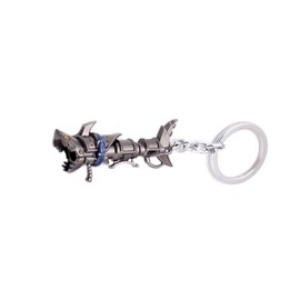 Huipalon Jinx Fishbones Keychain League of Legends Jinx Cannon Kyechain Shark Rocket Launcher Designs Excitement Rock Anime Merch Metal Keyrings LOL Gifts Gamer Gifts for Boys Girls