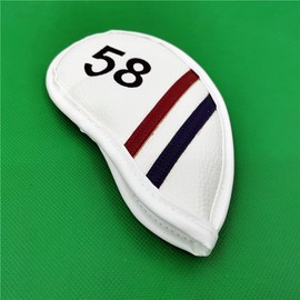 Premium PU Leather Wedge Cover Iron Cover Head Cover 1 Piece with Number Tag (48°, 50°, 52°, 54°, 56°, 58°, 60°) Single item (58°)