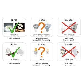 illuburg LED Driver 12V Dimmable TRIAC Phase Cut 12W - 50W for LED Strip Constant Voltage Power Supply Transformer