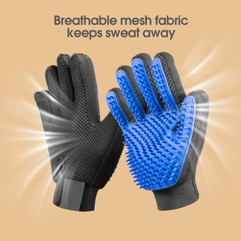 Upgrade Efficient Pet Hair Remover Gloves - Gentle Shedding Brushes