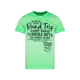 Camp David Mens Puff-Print Electric Green M T-Shirt, Green