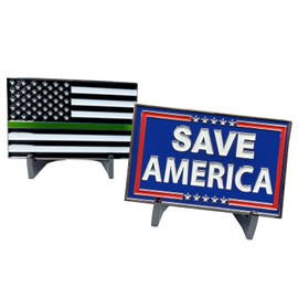 America's Front Line GL4-016 Save America Thin Green Line American Flag Challenge Coin Border Patrol