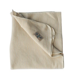 Lilano, Light Merino / Silk Striped Baby Blanket, 70% Wool (KBA), 30% Silk, 210 g/m² (Sand Rimed)