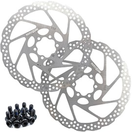 myBESTbike Bicycle Brake Disc 140/160/180mm Pack of 2 Stainless Steel Bicycle Rotors with 12pcs T25 M5x10mm Screws for Bicycle, Mountain Bike, MTB, BMX