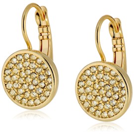 Anne Klein Gold Tone & Crystal Pave Drop Earrings