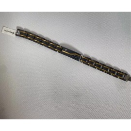 Esquire Diamond Link Bracelet Black & Gold Plated Stainless Steel (msrp $250)