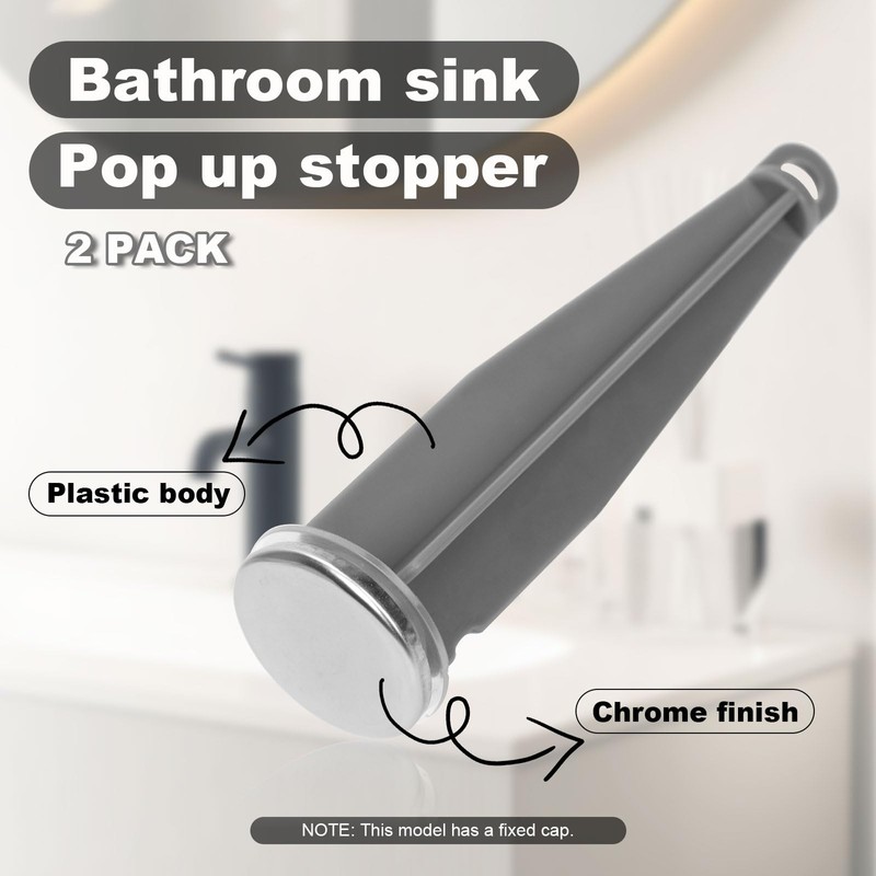 2pcs Bathroom Sink Pop Up Stoppers, Chrome Plug Bathroom Sink