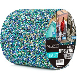 CHUANGSEED Pool Rubber Blue Anti Slip Tape 6inch x 15feet Outdoor/Indoor Use,Waterproof, Safety Non-Slip Tape for Stair Tread Traction,Tubs,Boats,Trail,Soft