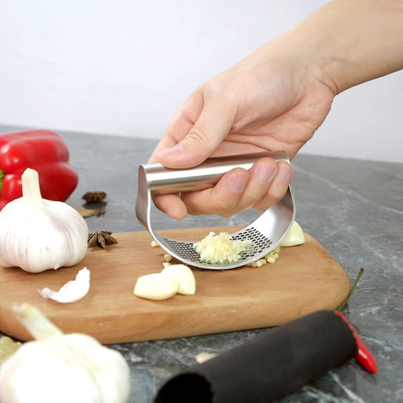 430 Stainless Steel Garlic Press, Garlic Crusher, Garlic Cutter, Garlic