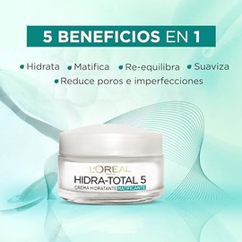 LOral Paris Crema Anti-Brillo Hidra Total 5 Matificante, 50ml