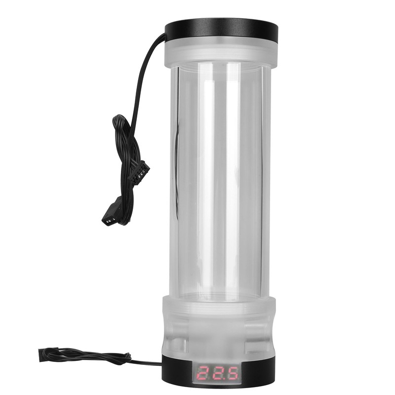 Water Cooling Tank Transparency 210mm Cylinder Temperature Display Reservoir Water