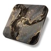 1 x Square Coaster - Black & Gold Style Marble