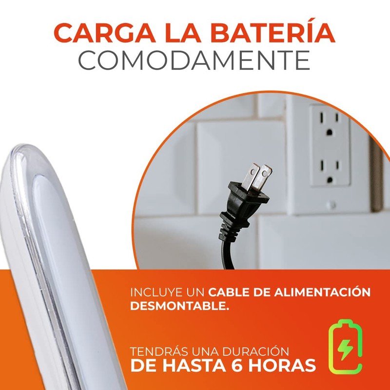 Tecnolite - Lámpara LED de Emergencia Portátil, Recargable, Luz de