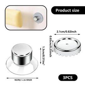 Pack of 3 Magnetic Soap Holder, Soap Holder, Soap Holder, Suction Cup, Soap Holder No Drilling, Magnetic Soap Plates, Magnetic No Drilling, Stainless Steel Soap Dispenser for Kitchen and Bathroom