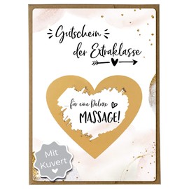 Joli Coon Joli Coon Valentinstagskarte - Gutschein für eine Massage mit Kuvert - Rubbelkarte